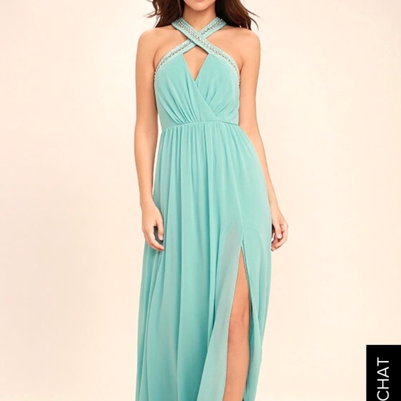 mint blue maxi dress